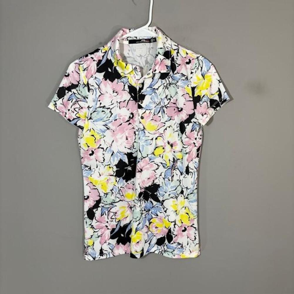 RLX Ralph Lauren Polo Shirt Womens XS Floral Short Sleeve Golf Top Wicking